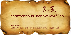 Kesztenbaum Bonaventúra névjegykártya